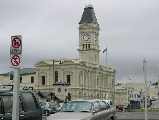 Kalksteingebaeude in Oamaru