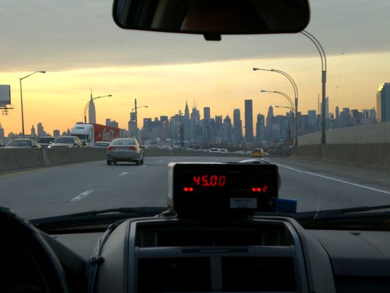 Taxifahrt nach Manhattan