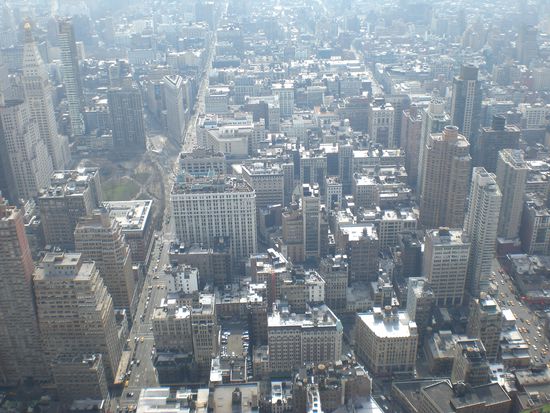 Blick vom Empire State Bldg. nach Süden
(Flatiron bldg. oben links)
