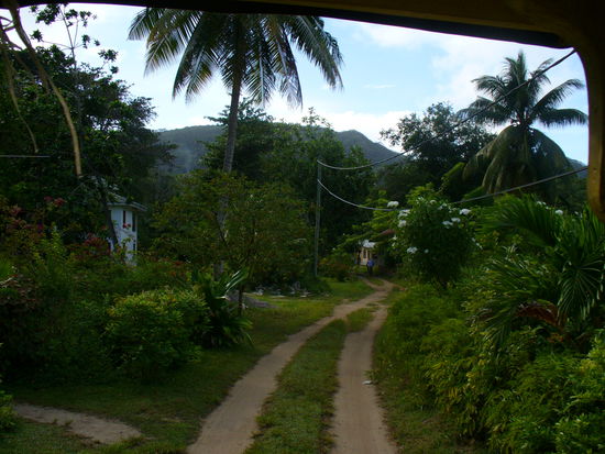Typische Straßen auf La Digue.