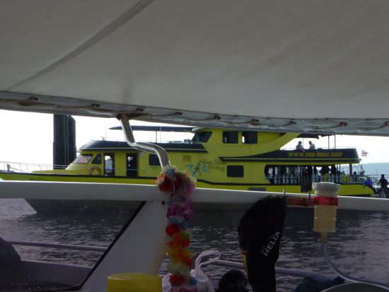 Blick vom ungeliebten Speedboat auf die geliebte Excalibur II.