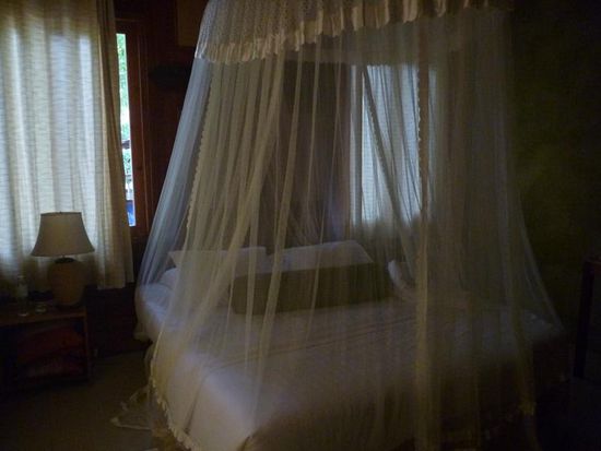 Abends kommt immer noch jemand und bringt das Netz an.