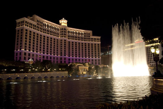 Das Hotel "Bellagio" mit Fontänenspiel