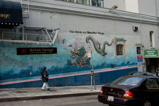 Wandmalerei in Chinatown