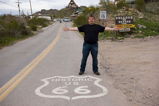 Eingang zu Oatman - die alte Route 66