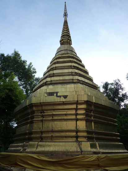 Chedi des Wat Phra Kaeo in Chiang Rai - der Legende nach einst Heimstaette des Smaragdbuddha - des Thai Nationalheiligtums (heute in Bangkok im dortigen Wat Phra Kaeo ausgestellt)