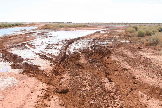 Strassenverhältnisse nach heftigen Regenfällen