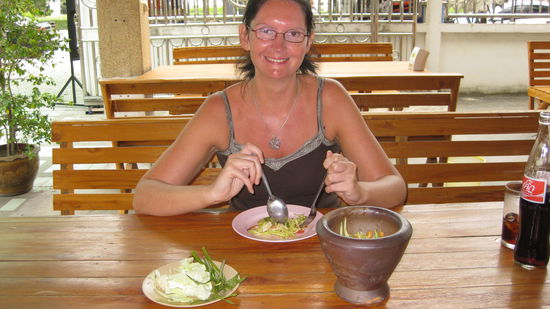 Papaya Salat, echt lecker aber auch echt scharf