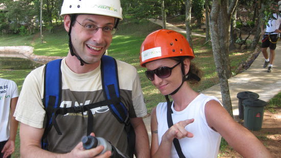 jetzt sind wir alle vier vergurtet und der Spaß kann beginnen