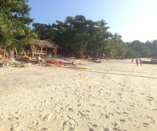 Das ist der Sunset Beach, der ist am wenigsten erschlossen und bei Flut ist der Strand fast weg.