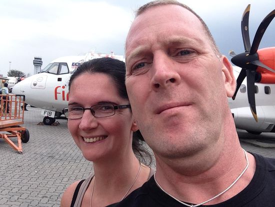 Glücklich, weil wieder am Boden