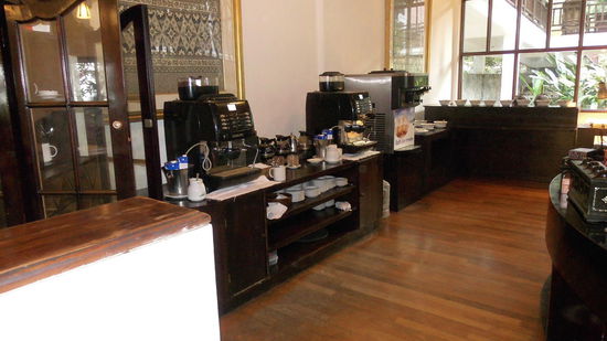 die Kaffeeecke beim Fruestueck