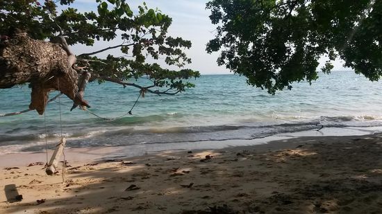 Strand direkt an der Hütte bei Flut und ziemlich Wind