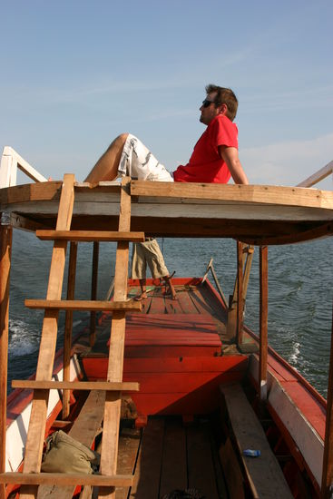 Unterwegs auf dem Fluss bei Kampot