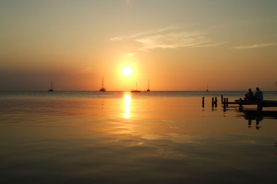 Sonnenuntergang auf Caye Caulker