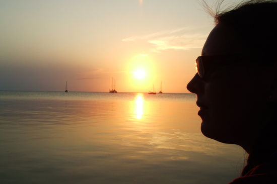 gleicher Sonnenuntergang, nur jetzt mit Biggi