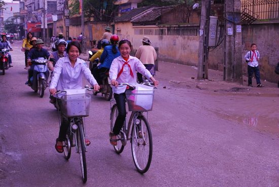 Auf dem Weg zur Schule