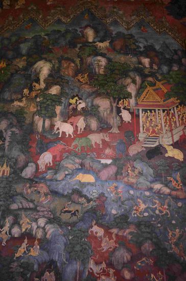 Wandmalerei im Wat Suthat