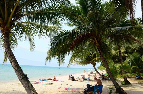 White Sand Beach - an unserem Resort
Dazu ein kleines Youtube Video, auf dem man links, bei den hohen Palmen unser Resort sieht