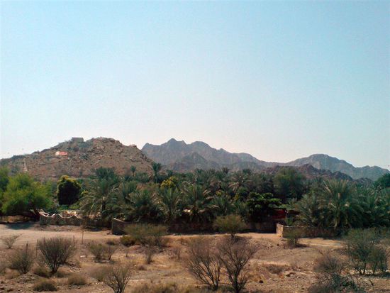 Hatta, eine Oasenstadt im Hejjar-Gebirge