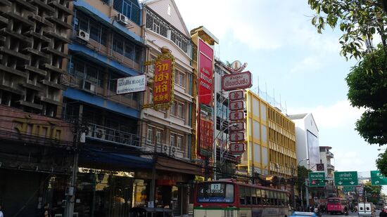 Häuserfasade in Bangkog