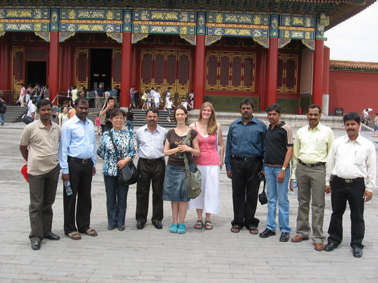 Die Indische Reisegruppe wollte mit aufs Bild....