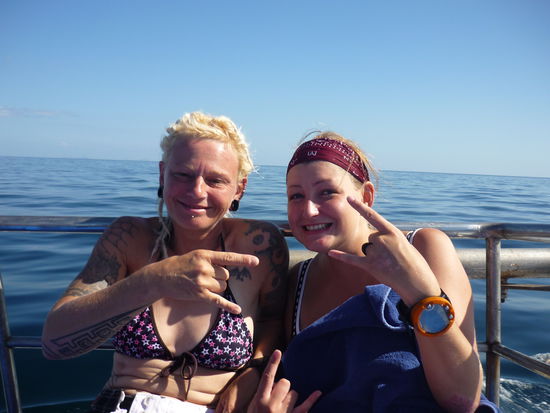 Monja und Astrid...der weibliche Part der Rainbow - Divers - Crew