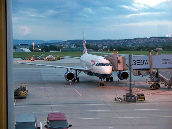 Unsere Maschine nach London