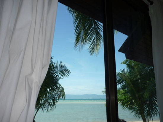 ...und von unserem Zimmer mit fantastischer Aussicht (naja, war eher eine kleine Huette)!