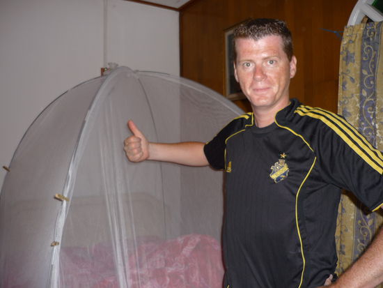 Nach getaner Arbeit (man beachte die Bettwaesche)!