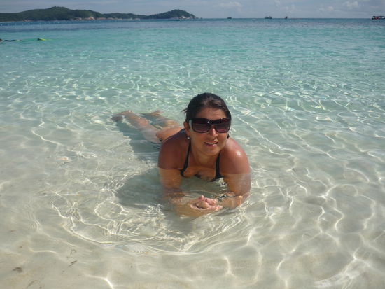 Jen beim Badespass...