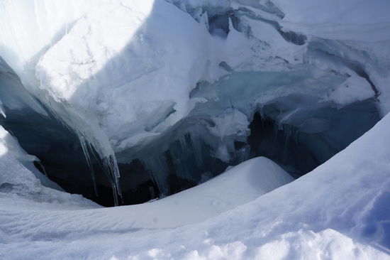 Blick in eine Gletscherspalte