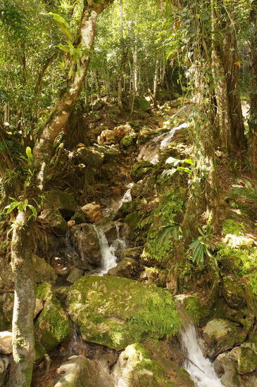Kleiner Wasserfall vor der Höhle
