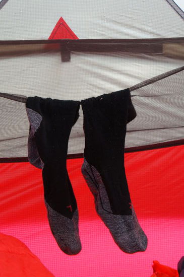 Der kläglichen Versuch, die Socken über Nacht trocken zu bekommen