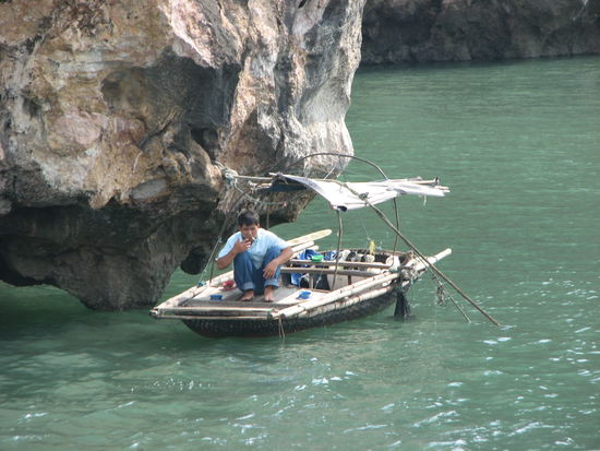 Fischer in der Halongbucht
