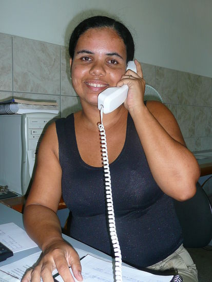 andrea, die gute seele an der anmeldung 