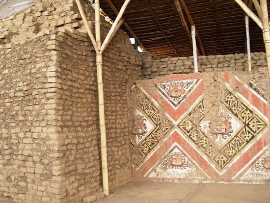 alte Wandgemaelde im Tempel des Mondes