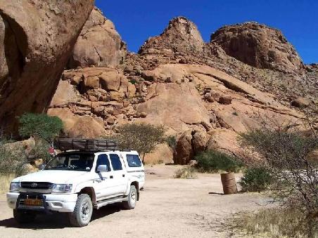 Ziel erreicht. Unser Camp an der Spitzkoppe