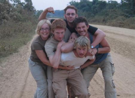 die Gruppe. links Ea, in der Mitte Robert 2.0., rechts Dirk, hinten Robert 1.0., vorne Freed