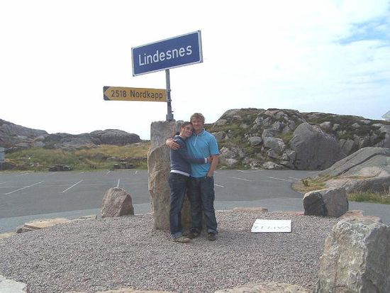 Am Kap Lindesness. Genau 2518 km bis zum Nordkap