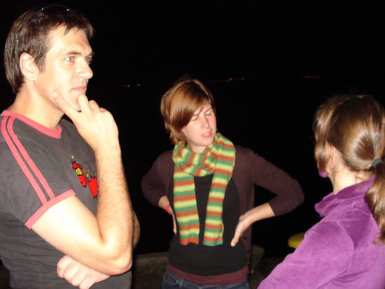 Bartek, Norito und Kasia auf der Seebruecke