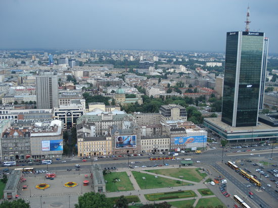 Blick vom Kulturpalast aus auf die Stadt