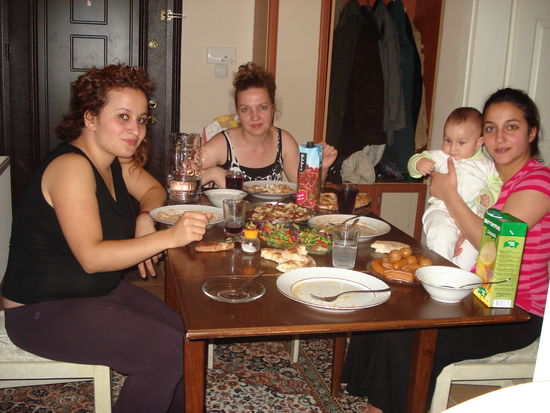 Beim Abendessen
