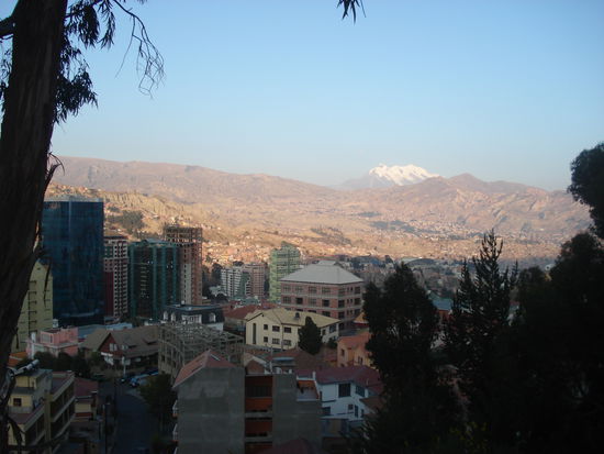 Blick auf den Hausberg von La Paz, den Illampu.