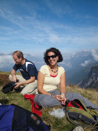Königin der Berge, Kati mit Norea, Claudia, Thomas und Martina auf Mettmen im wunderschönen Glarnerland.