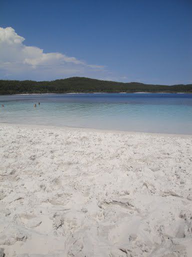 Am Ufer des Lake McKenzie.