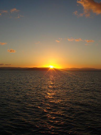 Ein letzter Sonnenuntergang an Bord