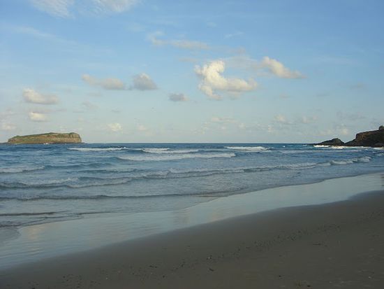 Fingal Bay bei Tweed Head mit Cook Island.