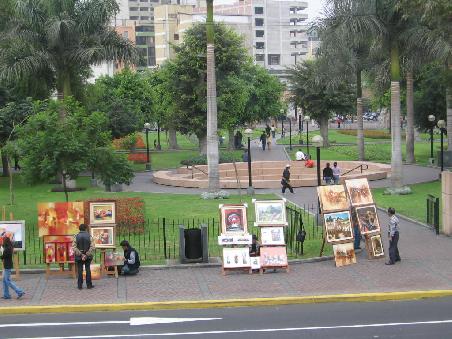 Die Kuenstler am Park Miraflores.