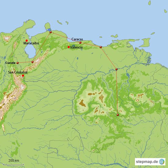 Zeigt meine Route durch Chavez Land.